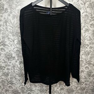 GAP Women’s Black Sheer Long Sleeve Top Size Large
